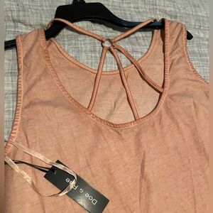 Doe & Rae peachy pink sleeveless tank top LARGE New with Tags